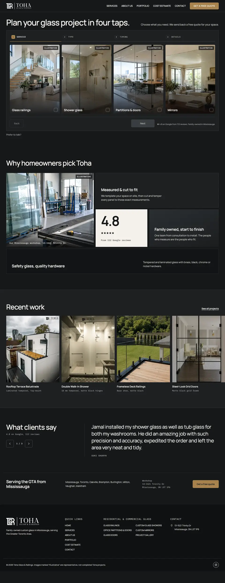 Scrolling preview of the Direct Builder home page