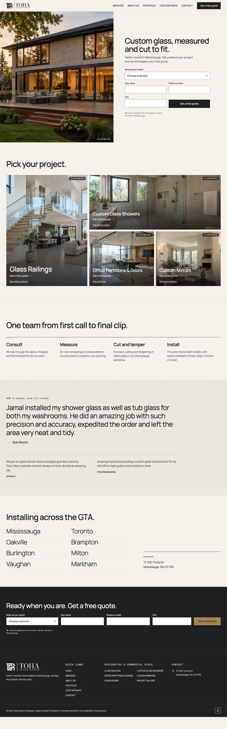 Scrolling preview of the Direct Split home page